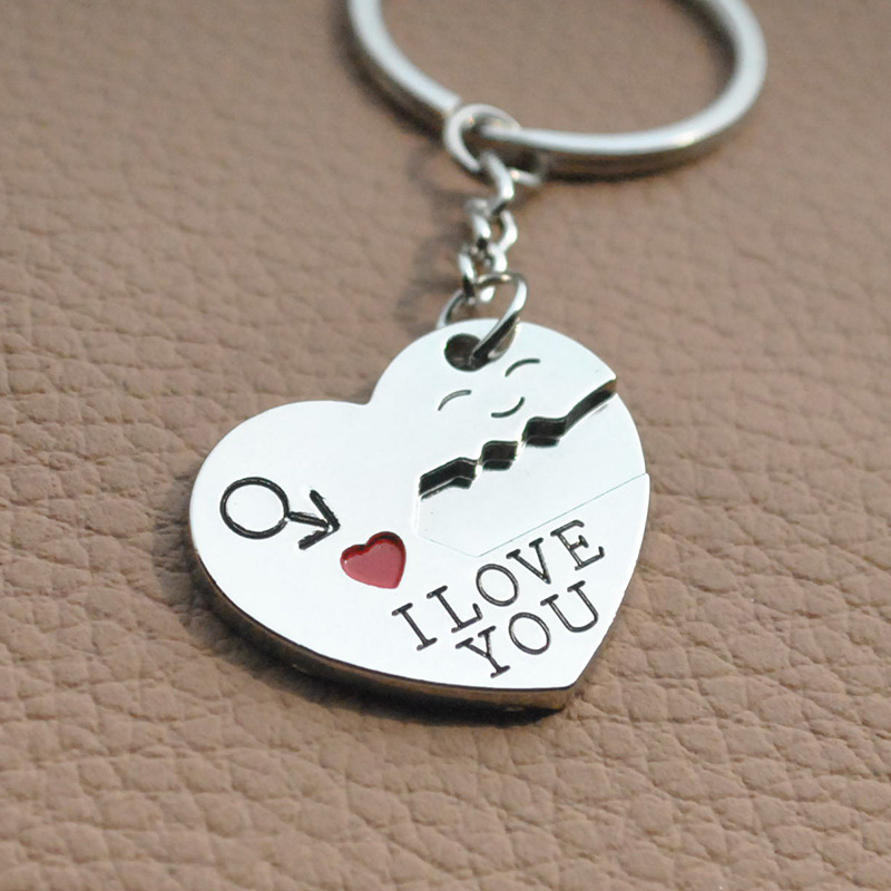 Heart-shaped Letter Lovers Key Chain I LOVE YOU Couple Key Chain Key With Heart Lock