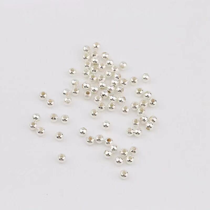 Wholesale Gold Silver Plated 4mm  5mm 6mm 8mm Stainless Steel 18K Gold Plated Metal Beads For Jewelry Making