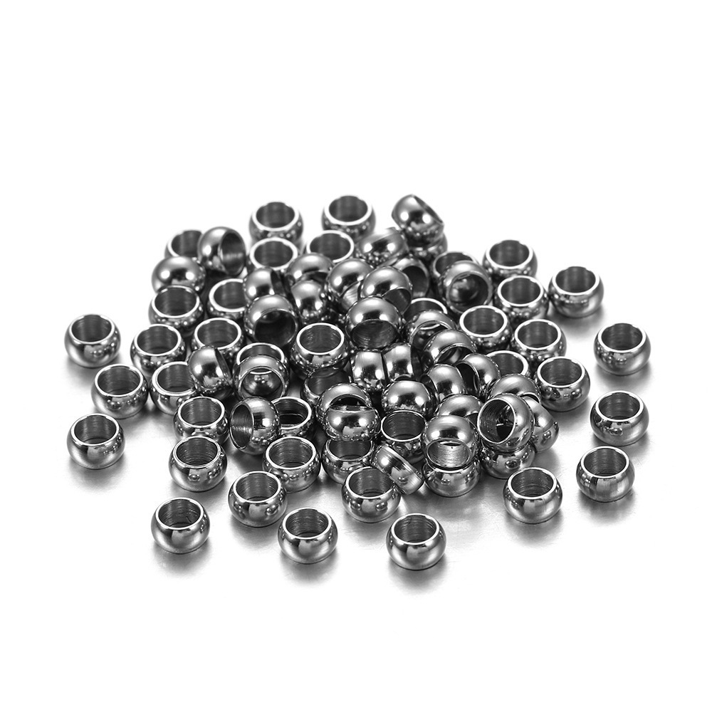 Big Hole Stopper Bead Connectors Cover Stainless Steel loose crimp beads for jewelry making