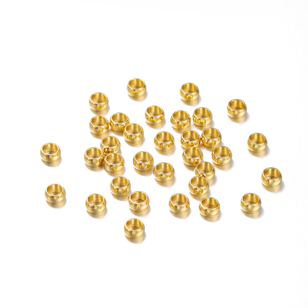 Big Hole Stopper Bead Connectors Cover Stainless Steel loose crimp beads for jewelry making