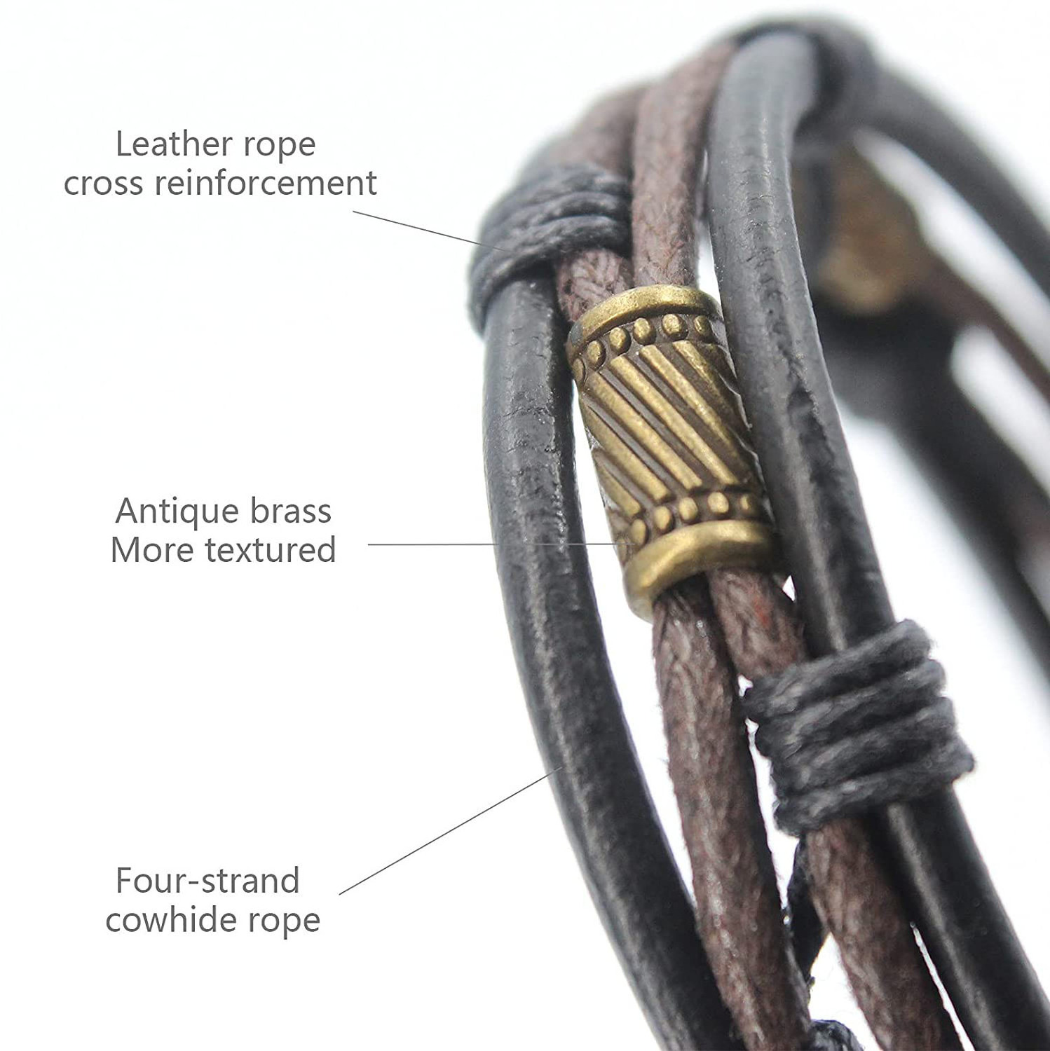 Mens Vintage Leather Wrist Band Brown Rope Bracelet Bangle mens leather bracelet Cuff Bangle black-brown leather bracelet