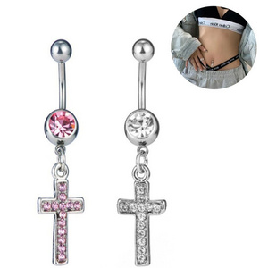 Crystal Nose Rings and Stud Navel Piercing Fashion Jewelry Stainless Steel Studs Ring Navel Piercings