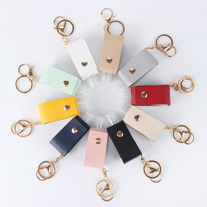 2022 American And European PU Leather Keychain  Portable Keychain Hand Sanitizer Bottle Keychain