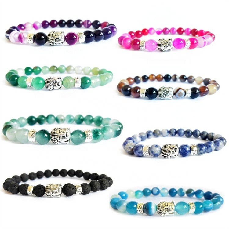 Wholesale Factory Sale Natural Bracelet Buddha Head Agate Turquoise Bracelet Jewelry For Women and Men