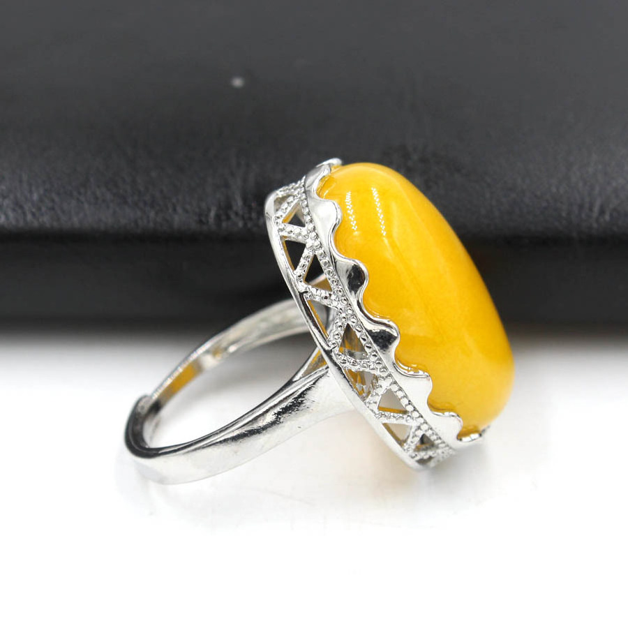 Wholesale Custom Natural Stone Rings Adjustable Opening Crystal Healing Stone Rings For Men