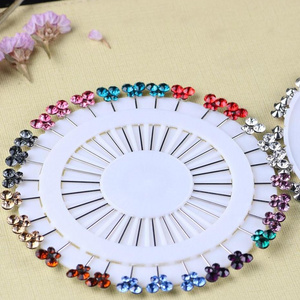 Safety Pin Rhinestone Butterfly Brooch Straight Head Pin Muslim Hijab Scarf Pin