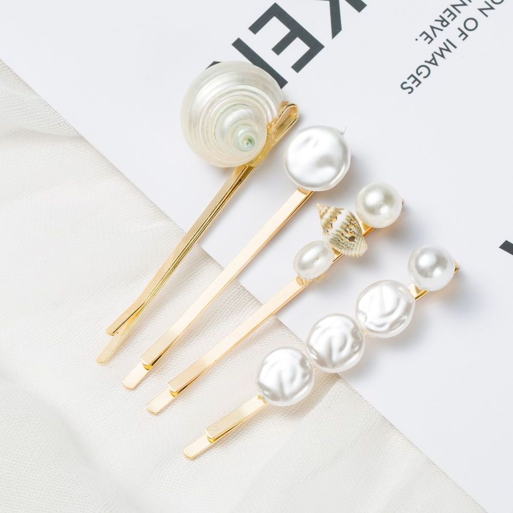 Korea Shell Barrettes for Women Ladies Elegant Jewelry Hairgrips Valentine's Day Hair Pins Hair Accessories