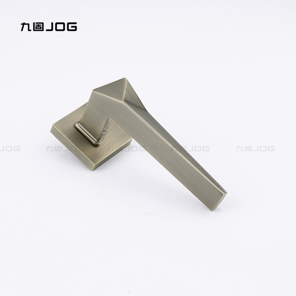 JOG Hardware Factory Simple OEM Zinc Alloy Bronze Square Fancy modern design locks door handles