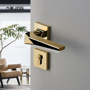 JOG Hardware Factory OEM Zinc Alloy PVD Gold luxury internal bedroom lever wooden modern door handles