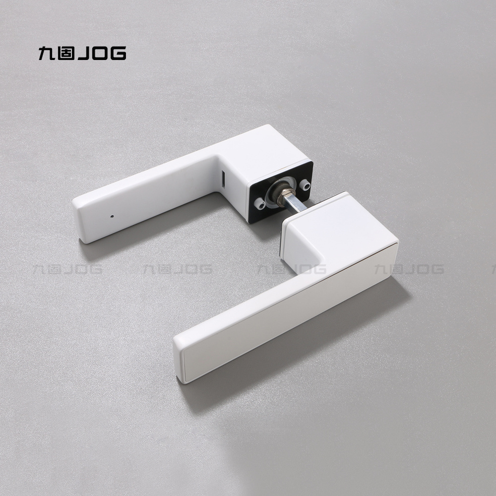 JOG hardware factory OEM modern simple design interior wooden door bedroom minimalist door handle set magnetic lock