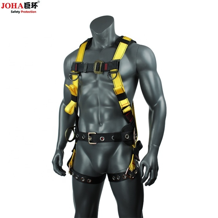 high quality Punch holes lowes climbing buckles double lanyard hook  lanyard belt parts of name full body with safety harness