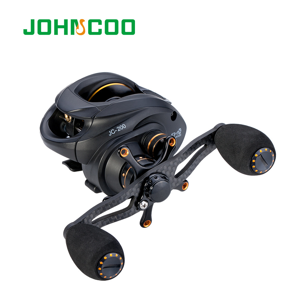 JOHNCOO Carbon Casting Reel 13+1 BB Super Light Casting Reel Centrifugal and Magnetic Brake System Bass Fishing Carp Fishing