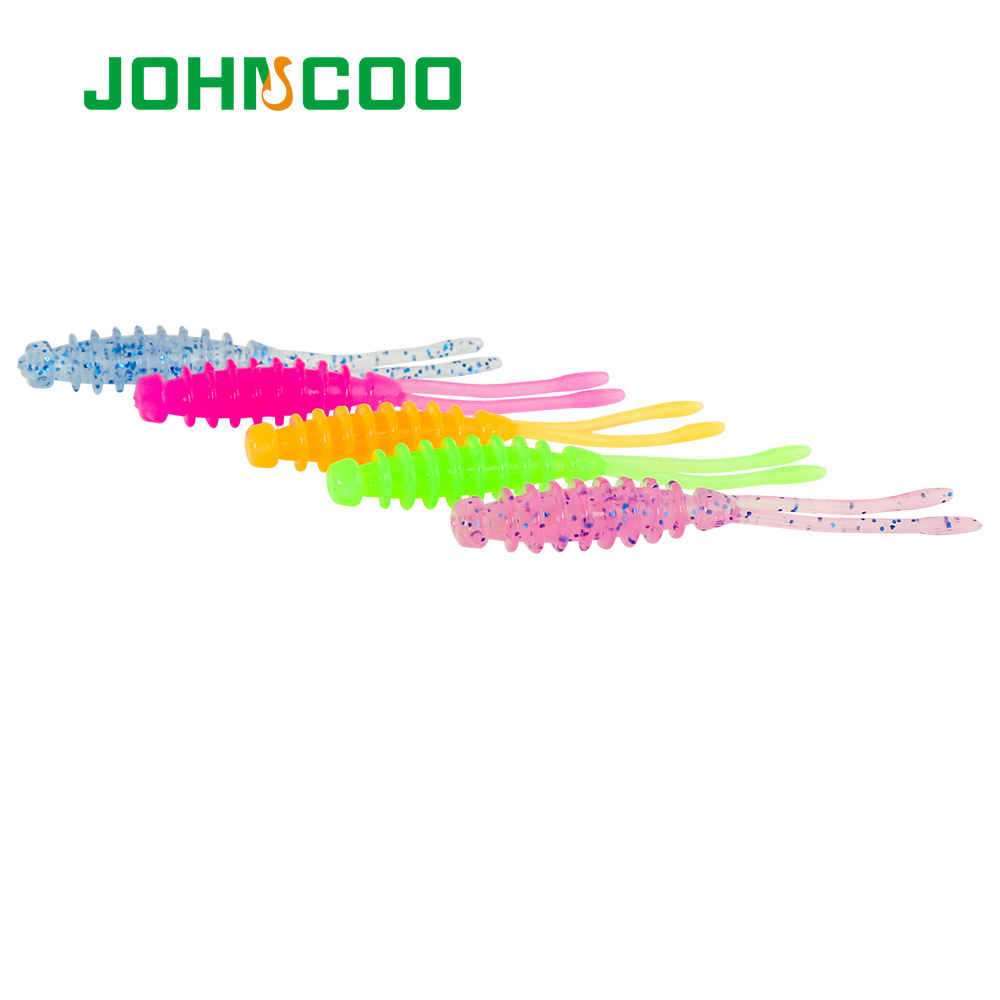 JOHNCOO 10pcs Floating Fishing Lure Soft Bait 48mm 0.44g TPR Soft Worm Swimbait  Artificial Lure