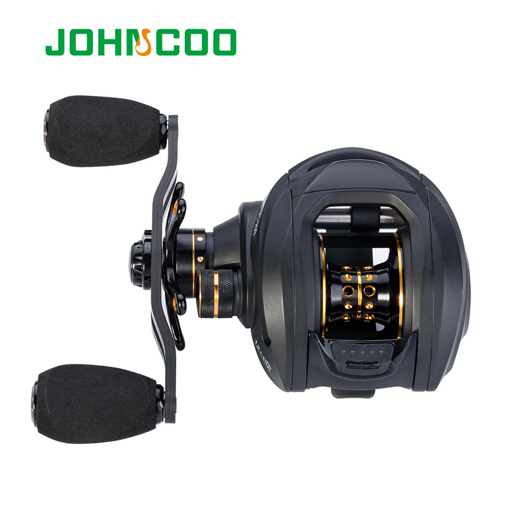 JOHNCOO Carbon Casting Reel 13+1 BB Super Light Casting Reel Centrifugal and Magnetic Brake System Bass Fishing Carp Fishing