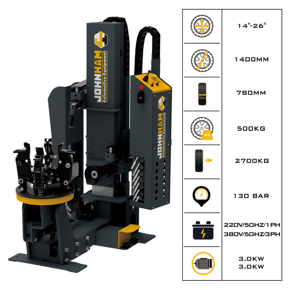 Johnham Vertical  tire changer machine for truck tires clamping range 14''-26'' JTC990