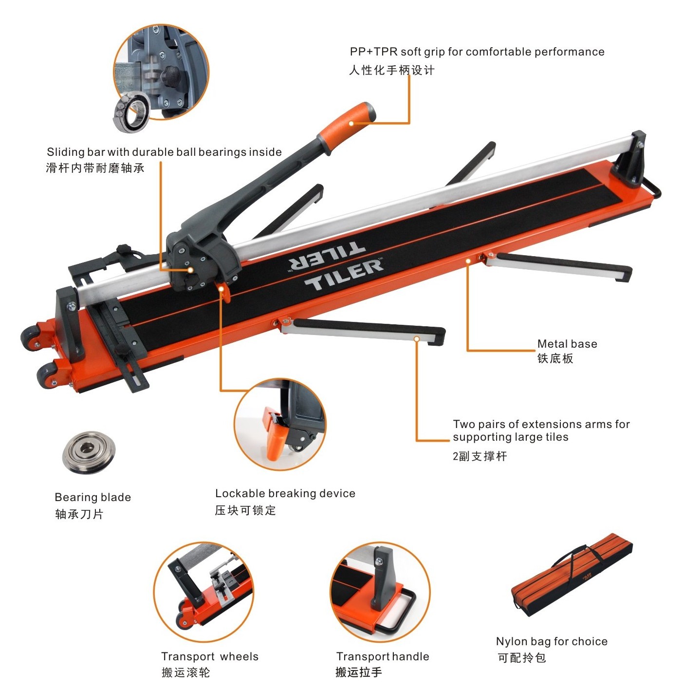 Johntools 8102G-2S 1200mm big tile cutter hardware&tools construction breaker tool sigma cutter tile fixing tools tile separator