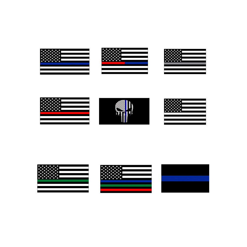 Wholesale ready stock 3 x 5 feet american thin blue line  flag