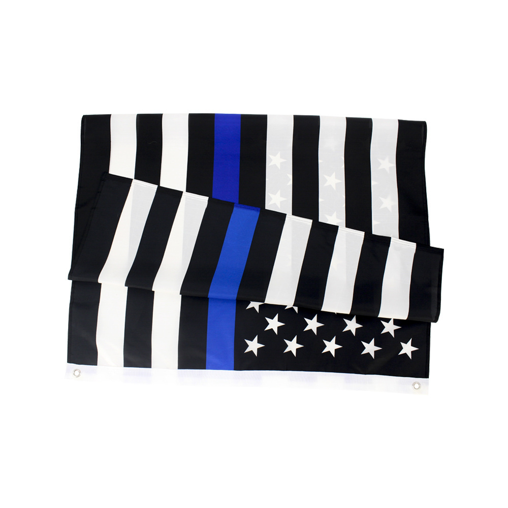 Wholesale ready stock 3 x 5 feet american thin blue line  flag