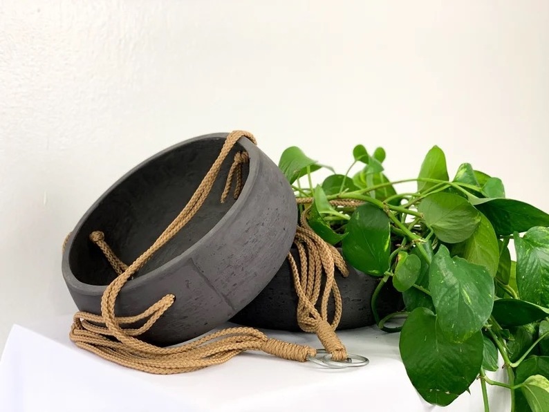 Hanging Planter Cement Wall Pots  Concrete Handmade indoor & outdoor Pot Succulent Planter Bowl Planter