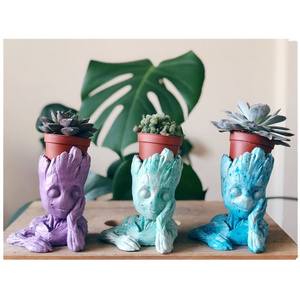 Baby Groot Concrete Planter Guardians of the Galaxy Fan Art Air Plant Holder Air Succulent Cactus Pot Father's day gift