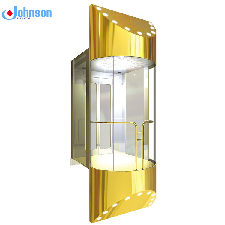 New safe systems outdoor glass lift transparent stainless steel elevator