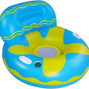 Custom Portable Floating Water Hammock Lounger Pool Inflatable Water Hammock with Inflatable backrest in beach