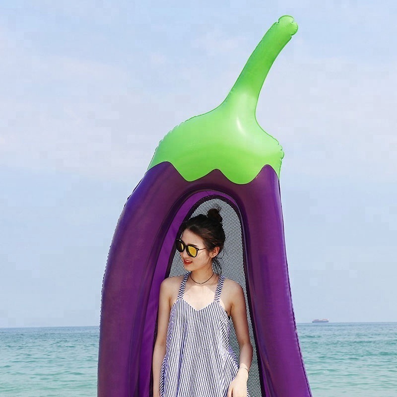 Factory Wholesale Swimming Pool Float Inflatable Eggplant Floats Pool Party for Adults