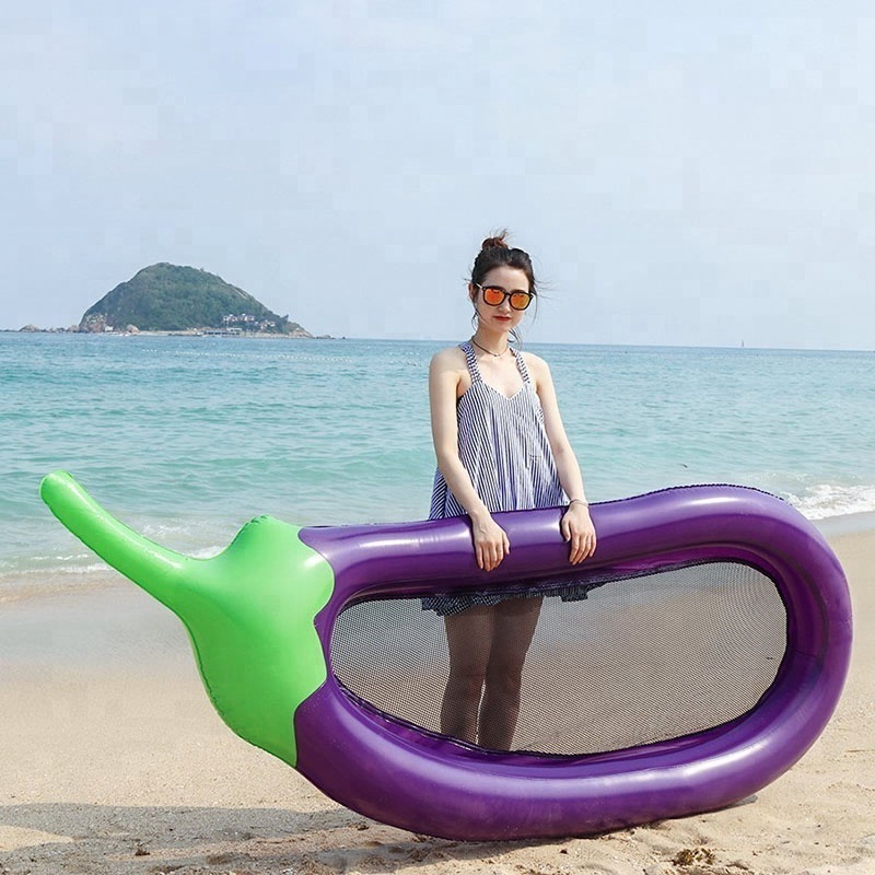 Factory Wholesale Swimming Pool Float Inflatable Eggplant Floats Pool Party for Adults