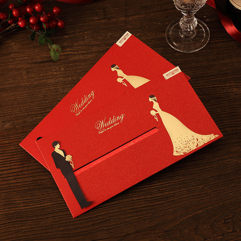 new arrival wedding cards invitation with envelopes creativity invitation card Pull-out type Wedding Invitation Wholesale custom