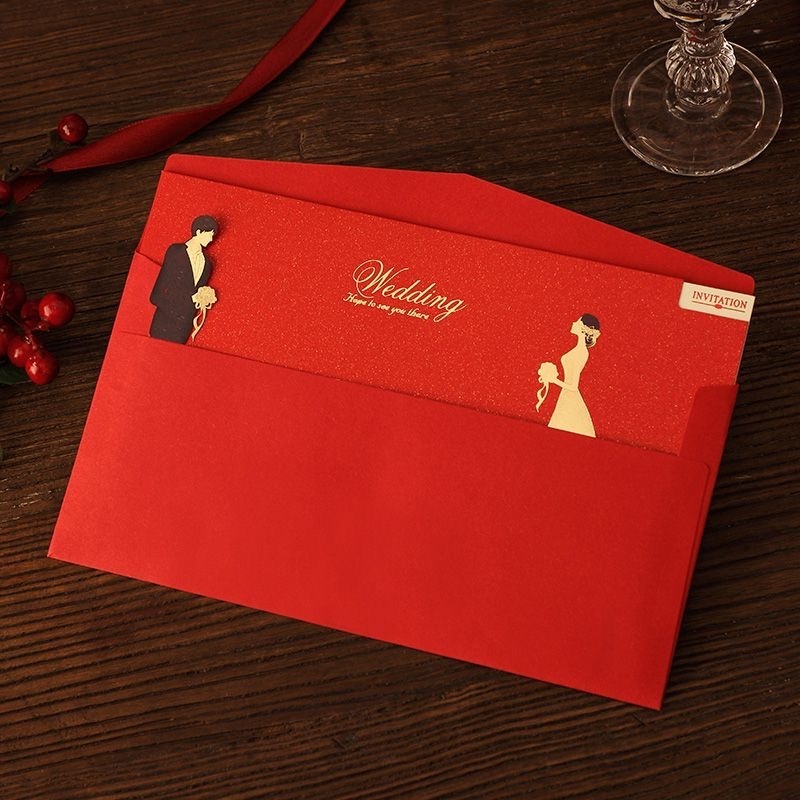 new arrival wedding cards invitation with envelopes creativity invitation card Pull-out type Wedding Invitation Wholesale custom