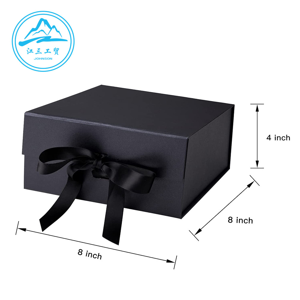 Black high-end atmosphere boutique gift box magnetic folding custom logo binding box 1200g gray board