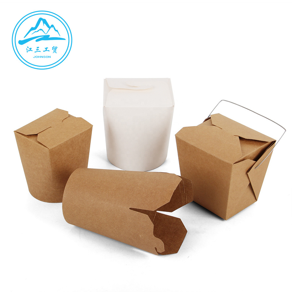 Takeout Con54 Ozr Chinese Custom Printed 16oz 26oz 32oz Disposable Kraft Paper Packing Material Food Container Customized Color