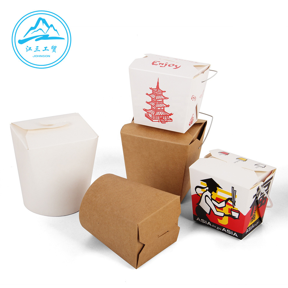 Takeout Con54 Ozr Chinese Custom Printed 16oz 26oz 32oz Disposable Kraft Paper Packing Material Food Container Customized Color