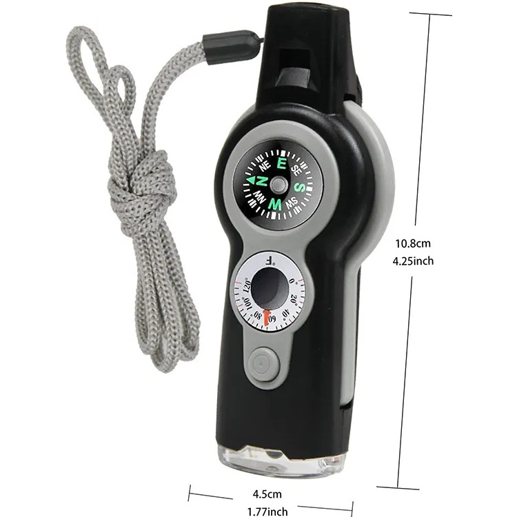 Lanyard Safety Whistle Emergency 7 in 1 Survival Multitool Whistle for Camping Hiking Hunting Fishing Adventure Outdoor