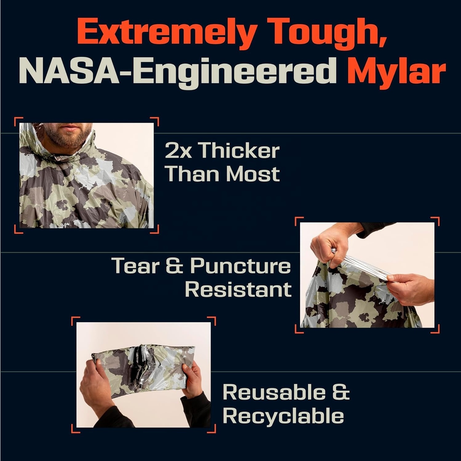 Wholesale Thermal Mylar Space Emergency Blanket Poncho Keeps Your Gear Dry And Warm Raincoat Survival Equipment For Camping