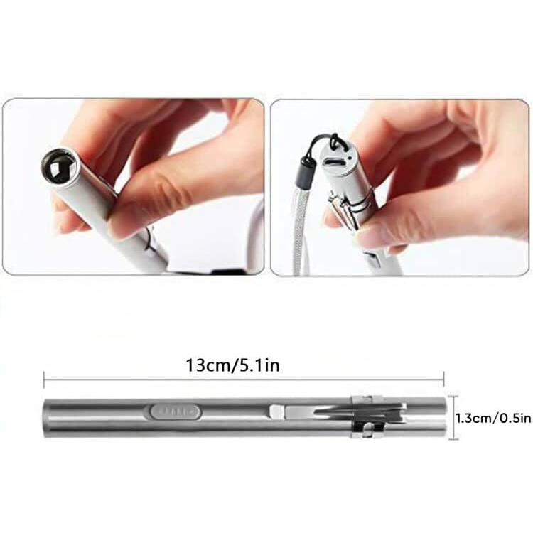 Rechargeable USB mini pen flashlight custom logo stainless steel medical flashlight for doctor nurse working