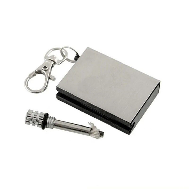 Hot Sale Cheap Permanent Stainless Steel Flint Fire Starter Square Match Lighter Cigarette Accessories