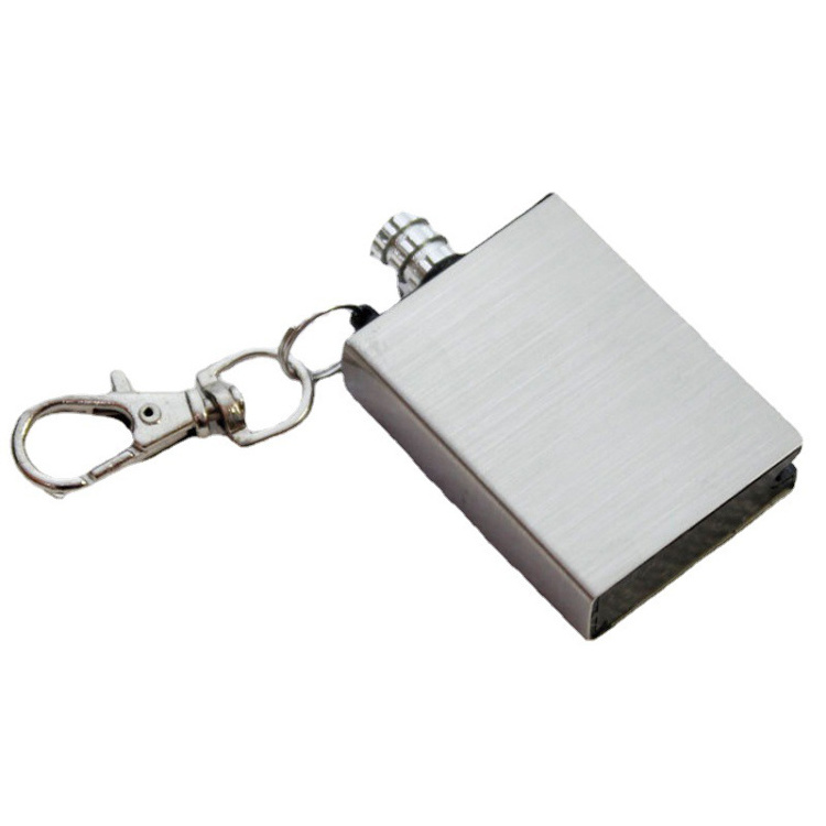 Hot Sale Cheap Permanent Stainless Steel Flint Fire Starter Square Match Lighter Cigarette Accessories