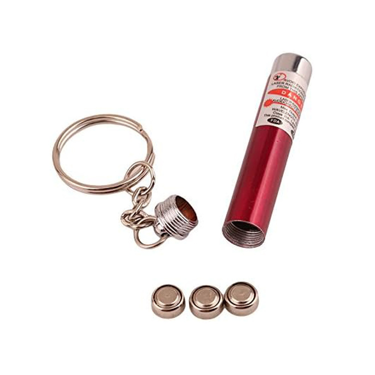 2 in 1 Cat Toy Laser Mini Flashlight Keychain Light Red Laser LED Training Flashlight Pen Funny Cat Portable Flashlight