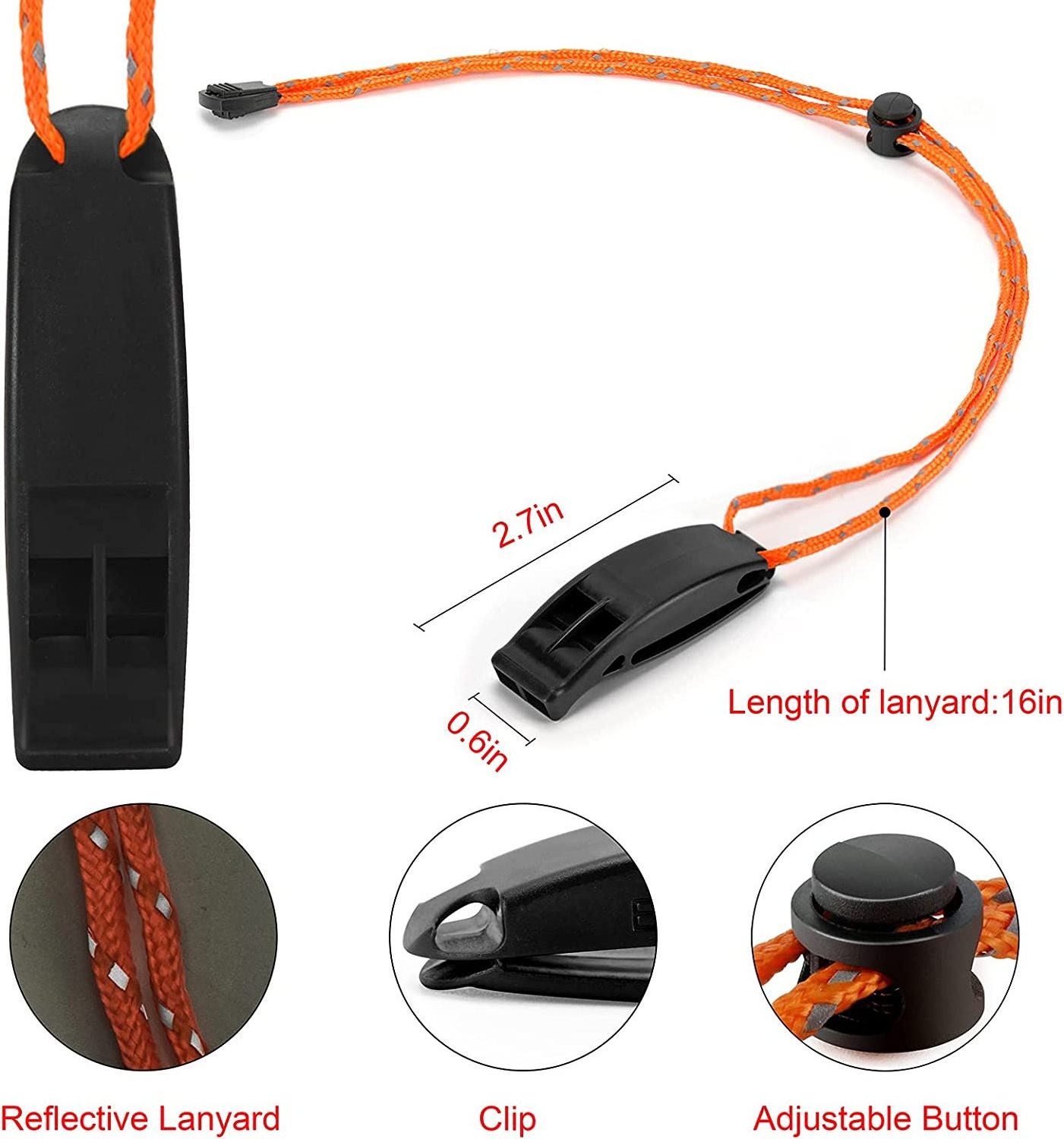 Emergency Whistles with Lanyard Survival Shrill Loud Blast Safety Whistle for Kayak Life Vest Jacket Boating Fishing Camping