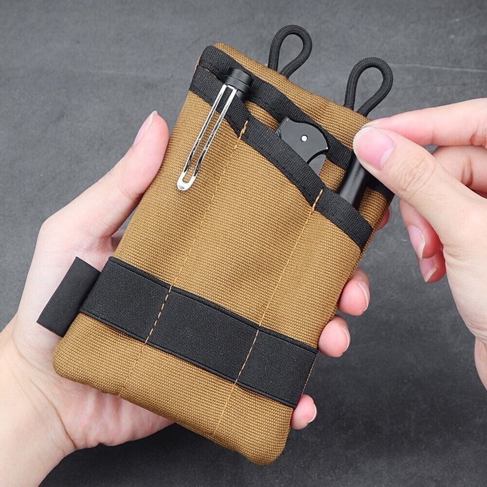 Johold Custom EDC Tactical Small Wallet Organizer Holder Bag Molle Pouch for Small Tool Knife Flashlight for Camping & Hiking