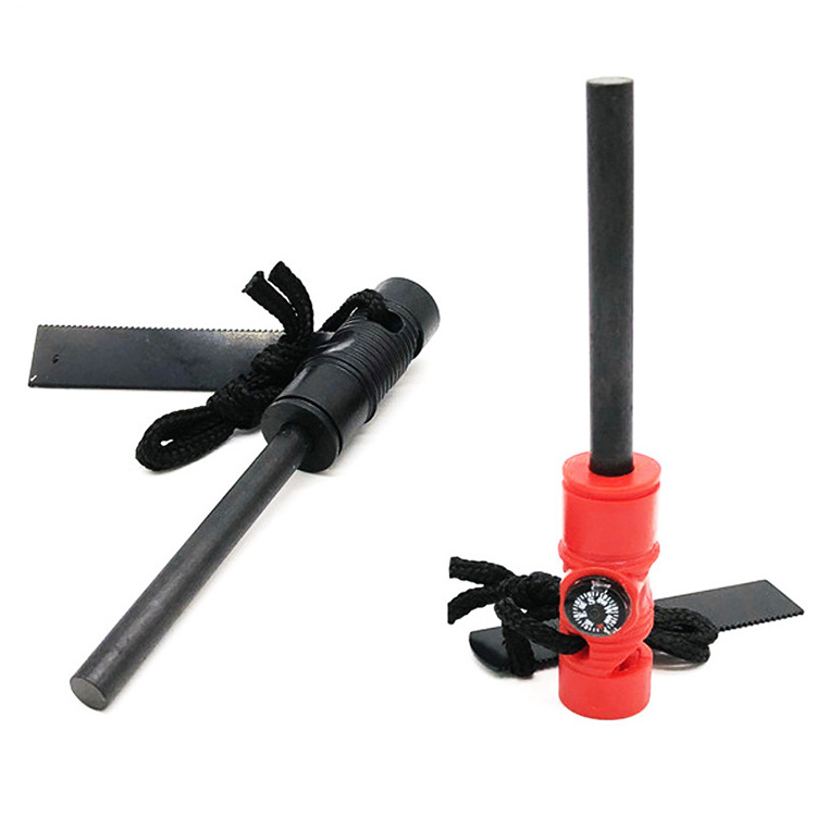 Firesteel Camp Fire Starter With Compass Outdoor Fire Starter Flint Lighter With Whistle