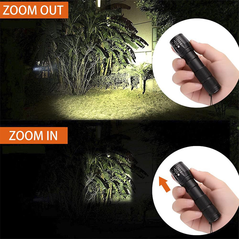 USB Rechargeable Mini Small LED Flashlights Camping Lantern Combo Torch Bright High Lumen EDC Flashlight