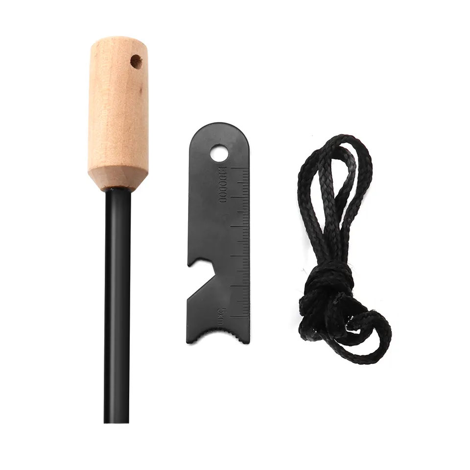 Environmentally Friendly Wood Handle Flint fire starter Sparking Ferrocerium Magnesium Rod Lighter