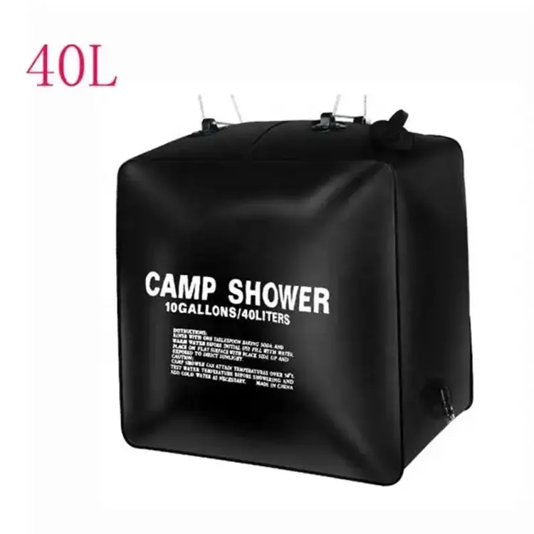 40L 10 Gallon PVC Outdoor Camping Solar Shower for Travel Beach Outdoor Camping Hiking