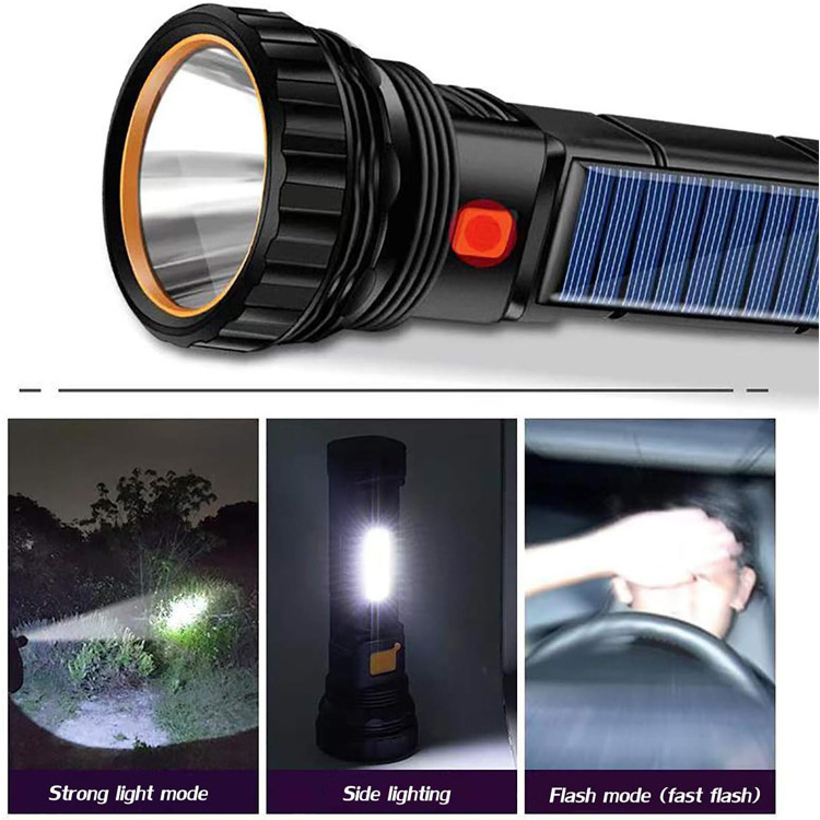 Rechargeable Multi Function 1000 Lumens LED Flashlight Emergency Strobe Light Power Flashlight With USB Charging