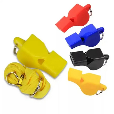 Wholesale Custom Outdoor Survival Plastic Whistles Football Basketball Soccer Sports Referee Whistle With Lanyard Blister