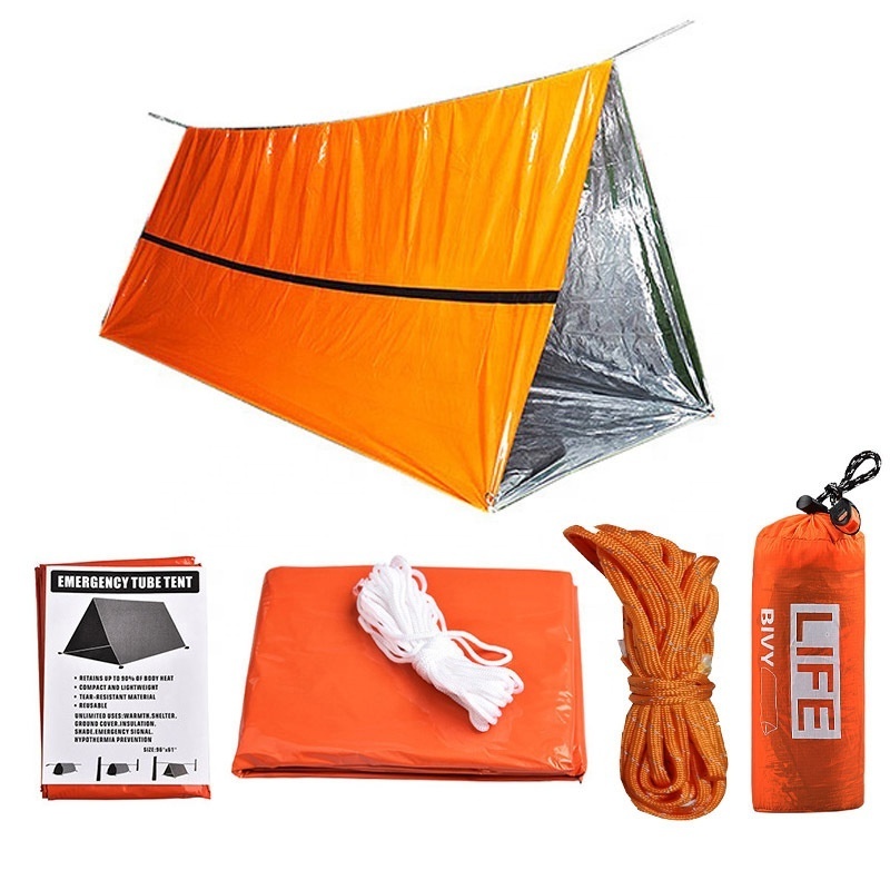 Johold Outdoor simple single-layer warm tent earthquake relief insulation emergency sleeping bag triangle aluminum film tent