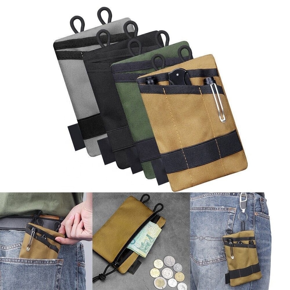 Johold Custom EDC Tactical Small Wallet Organizer Holder Bag Molle Pouch for Small Tool Knife Flashlight for Camping & Hiking