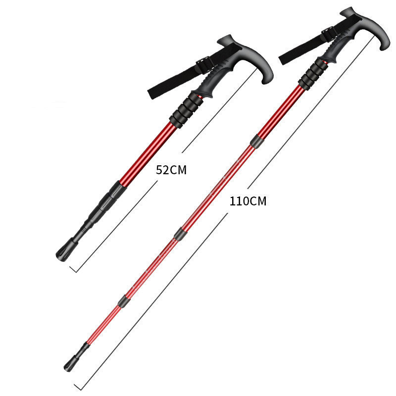 Johold Outdoor Ultralight Foldable Trekking Pole Nordic Walking Stick Aluminum Telescopic Hiking Pole with Flip Lock